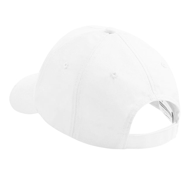 White - Back - Beechfield Plain Unisex Junior Original 5 Panel Baseball Cap