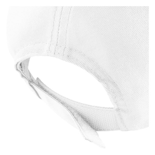 White - Side - Beechfield Plain Unisex Junior Original 5 Panel Baseball Cap