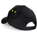 Black-Yellow - Back - Beechfield Unisex Ultimate 5 Panel Contrast Baseball Cap With Sandwich Peak - Headwear