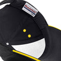 Black-Yellow - Side - Beechfield Unisex Ultimate 5 Panel Contrast Baseball Cap With Sandwich Peak - Headwear