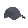 Graphite-Oyster Grey - Front - Beechfield Unisex Ultimate 5 Panel Contrast Baseball Cap With Sandwich Peak - Headwear
