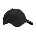 Black-Light Grey - Front - Beechfield Unisex Ultimate 5 Panel Contrast Baseball Cap With Sandwich Peak - Headwear