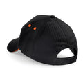 Black-Orange - Back - Beechfield Unisex Ultimate 5 Panel Contrast Baseball Cap With Sandwich Peak - Headwear