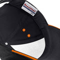 Black-Orange - Side - Beechfield Unisex Ultimate 5 Panel Contrast Baseball Cap With Sandwich Peak - Headwear