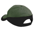 Olive Green-Black - Back - Beechfield Unisex Teamwear Competition Cap Baseball - Headwear