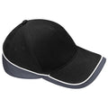 Black-Graphite Grey - Front - Beechfield Unisex Teamwear Competition Cap Baseball - Headwear