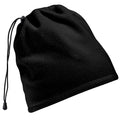 Black - Front - Beechfield Unisex Suprafleece Anti-Pilling 2in1 Winter Hat And Neck Warmer-Snood
