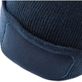 French Navy - Side - Beechfield Unisex Plain Winter Beanie Hat - Headwear (Ideal for Printing)