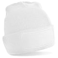 White - Front - Beechfield Unisex Plain Winter Beanie Hat - Headwear (Ideal for Printing)