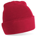 Classic Red - Front - Beechfield Unisex Plain Winter Beanie Hat - Headwear (Ideal for Printing)