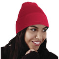 Classic Red - Lifestyle - Beechfield Unisex Plain Winter Beanie Hat - Headwear (Ideal for Printing)