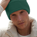 Bottle Green - Side - Beechfield Unisex Plain Winter Beanie Hat - Headwear (Ideal for Printing)