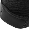 Black - Side - Beechfield Unisex Plain Winter Beanie Hat - Headwear (Ideal for Printing)