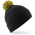 Black-Yellow - Front - Beechfield Girls Snowstar Duo Extreme Winter Hat