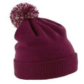 Burgundy-Off White - Front - Beechfield Girls Snowstar Duo Extreme Winter Hat