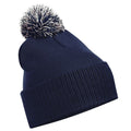 French Navy-Light Grey - Front - Beechfield Girls Snowstar Duo Extreme Winter Hat