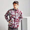 Bold Camo Burgundy - Back - 2786 Mens Contrast Lightweight Windcheater Shower Proof Jacket