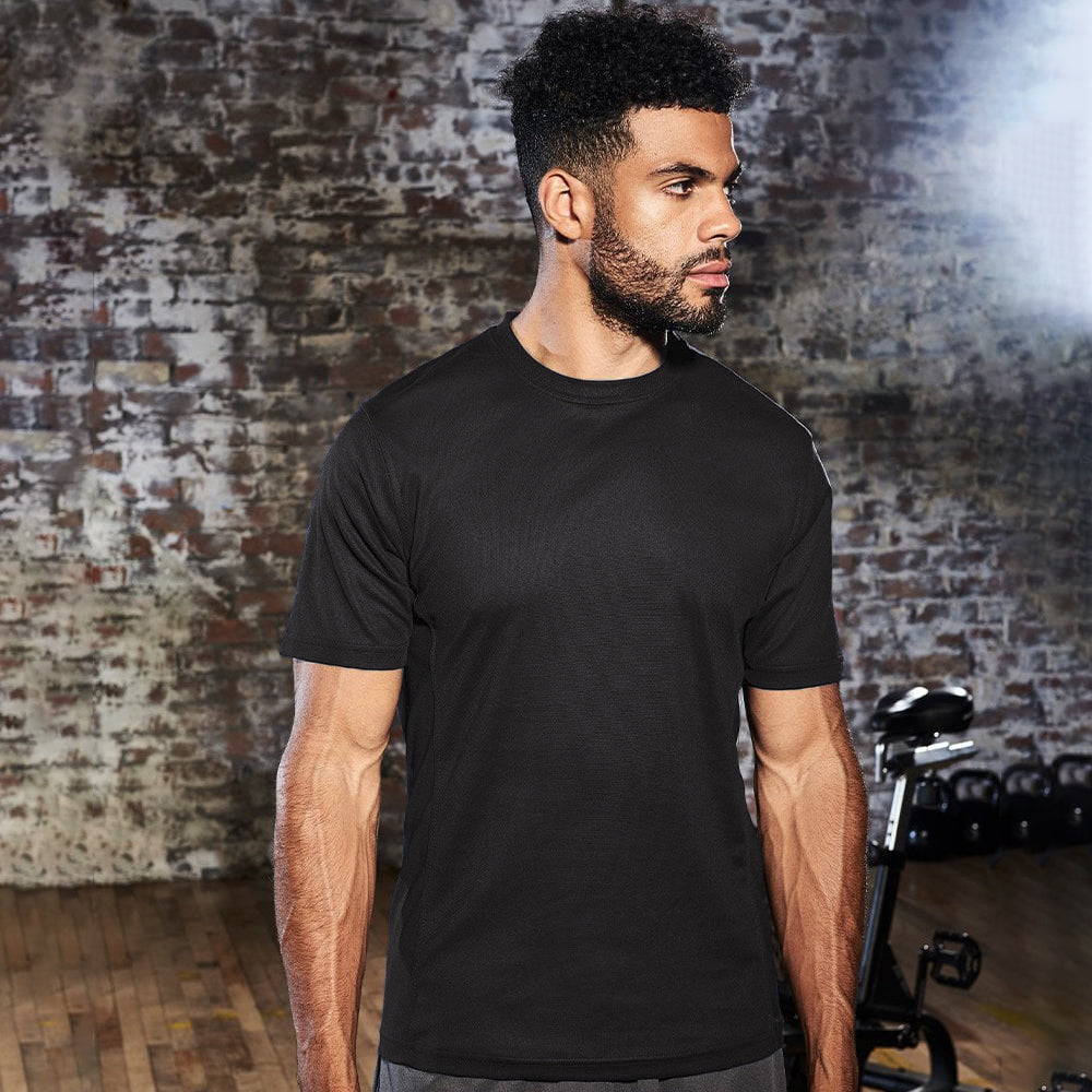 Jet Black - Back - AWDis Cool Mens SuperCool Crew Sports Performance T-Shirt