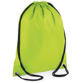 Lime Green - Back - BagBase Budget Water Resistant Sports Gymsac Drawstring Bag (11L)