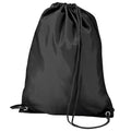 Black - Front - BagBase Budget Water Resistant Sports Gymsac Drawstring Bag (11L)