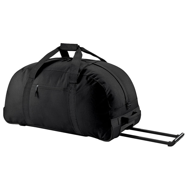 Black - Front - BagBase Classic Wheelie Holdall - Duffle Travel Bag