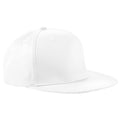 White - Front - Beechfield Unisex 5 Panel Retro Rapper Cap