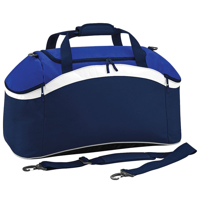 French Navy- Bright Royal- White - Front - BagBase Teamwear Sport Holdall - Duffle Bag (54 Litres)
