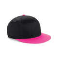 Black- Fuchsia - Front - Beechfield Youth Unisex Retro Snapback Cap