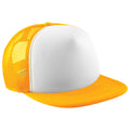 Sunflower-White - Front - Beechfield Vintage Plain Snap-Back Trucker Cap
