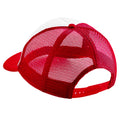 Classic Red-White - Back - Beechfield Vintage Plain Snap-Back Trucker Cap