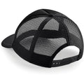 Black- Black - Back - Beechfield Vintage Plain Snap-Back Trucker Cap