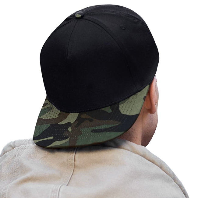 Black- Jungle Camo - Back - Beechfield Camouflage Retro Snapback Cap