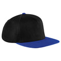 Black-Royal Blue - Front - Beechfield Unisex Original Flat Peak Snapback Cap