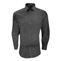 Black - Front - Brook Taverner Mens Alba Slim Fit Long Sleeve Easy Iron Work Shirt