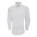 White - Front - Brook Taverner Mens Alba Slim Fit Long Sleeve Easy Iron Work Shirt
