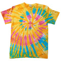 Aurora - Front - Colortone Womens-Ladies Rainbow Tie-Dye Short Sleeve Heavyweight T-Shirt