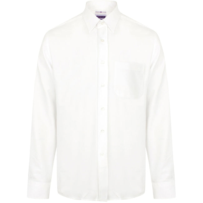 White - Pack Shot - Henbury Mens Wicking Long Sleeve Work Shirt