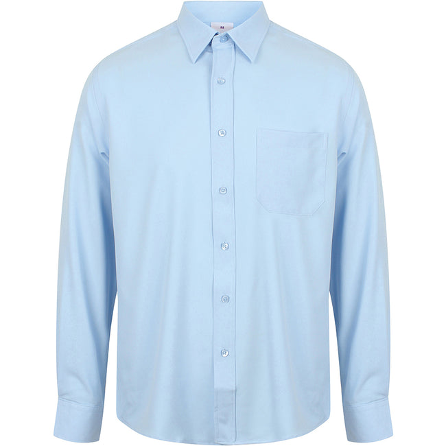 Black - Pack Shot - Henbury Mens Wicking Long Sleeve Work Shirt