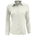 White - Front - Henbury Womens-Ladies Wicking Long Sleeve Work Shirt