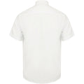 White - Back - Henbury Mens Wicking Short Sleeve Work Shirt