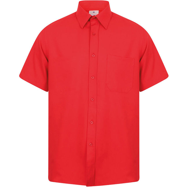 Black - Pack Shot - Henbury Mens Wicking Short Sleeve Work Shirt