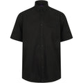 Black - Front - Henbury Mens Wicking Short Sleeve Work Shirt