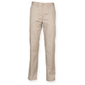 Stone - Front - Henbury Mens 65-35 Flat Fronted Chino Trousers