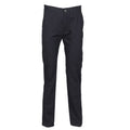 Navy - Front - Henbury Womens-Ladies 65-35 Flat Fronted Slim Fit Chino Work Trousers