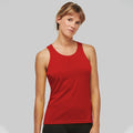 Red - Back - Kariban Proact Womens-Ladies Sleeveless Sports - Training Vest
