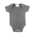 Heather Grey - Front - Larkwood Baby Unisex Short Sleeved Body Suit With Envelope Neck Opening