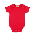 Red - Front - Larkwood Baby Unisex Short Sleeved Body Suit With Envelope Neck Opening