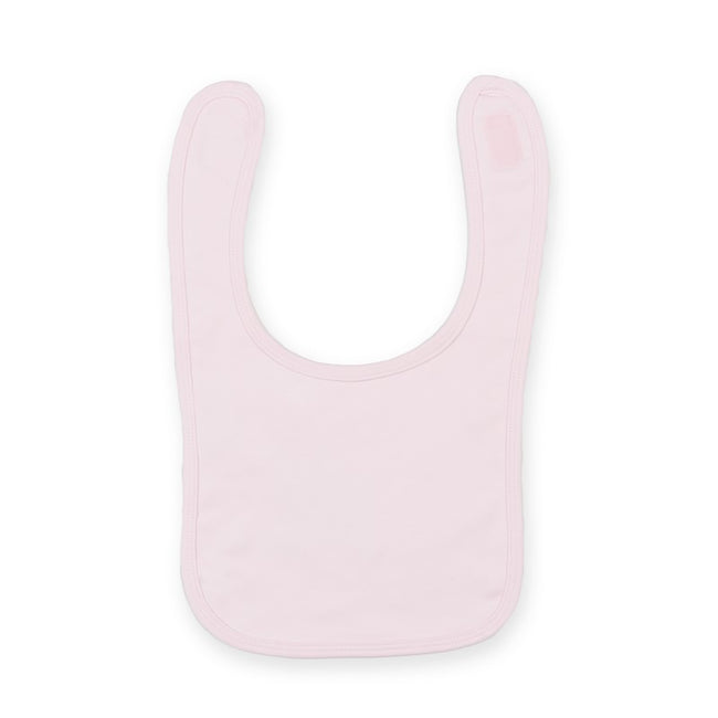 Pale Pink - Front - Larkwood Baby Unisex Plain & Contrast Bib