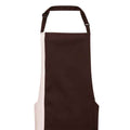 Brown- Natural - Back - Premier Unisex Contrast Workwear Bib Apron