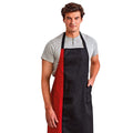 Black- Red - Back - Premier Unisex Contrast Workwear Bib Apron